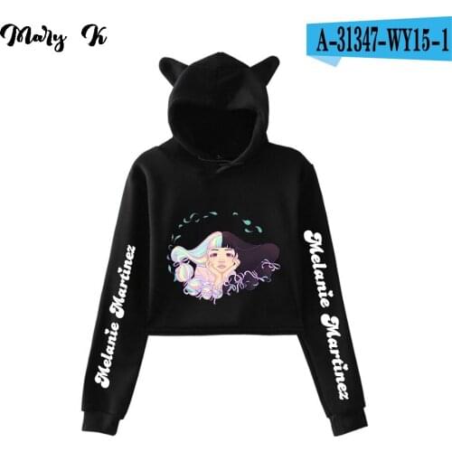 Y2K Kawaii Melanie Martinez K-12 Crop Hoodie Sweatshirts Women Cat Pullover Girl Kawaii Harajuku Tracksuit Clothes Hip Hop Tops