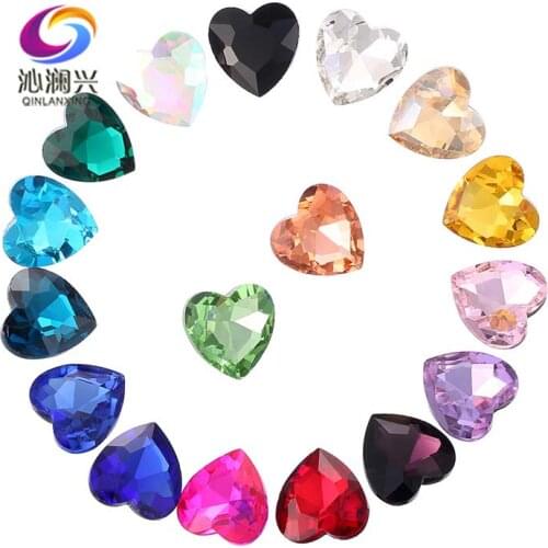 Factory sales heart shape High quality Glass pointback loose rhinestones,nail art/Diy/Clothing accessories Free shipping