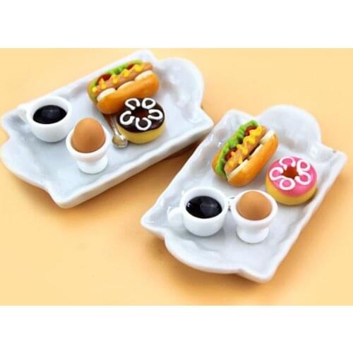 1 Set 1:12 Scale Miniature Dollhouse Breakfast Hamburger Coffee Cup Doll Mini Food Play Kitchen Toy Accessories