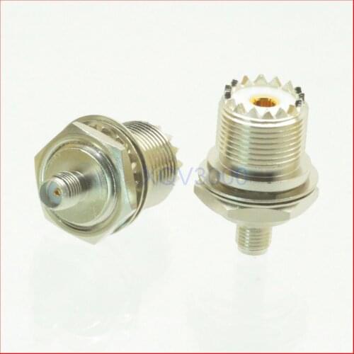 10pcs/lot UHF female SO239 to SMA female jack nut bulkhead M16 RF adapter connector