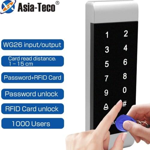 1000 User Standalone Access Control Touch Keypad Backlight RFID 125khz Access Controller with Wiegand 26 inputs and outputs