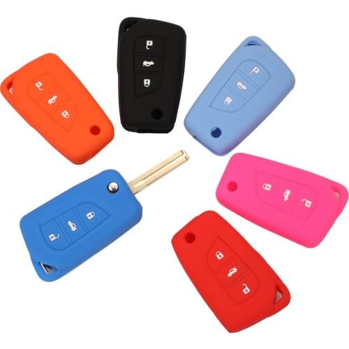 15X 3Button Remote Silicone Folding Key Case Shell Cover For Toyota Auris Corolla Avensis Verso Yaris Aygo Scion TC IM 2015 2016