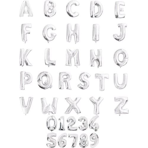 16 inch letter number balloons Foil balloon gold silver letter digital Globos birthday party decoration baby bath supplies