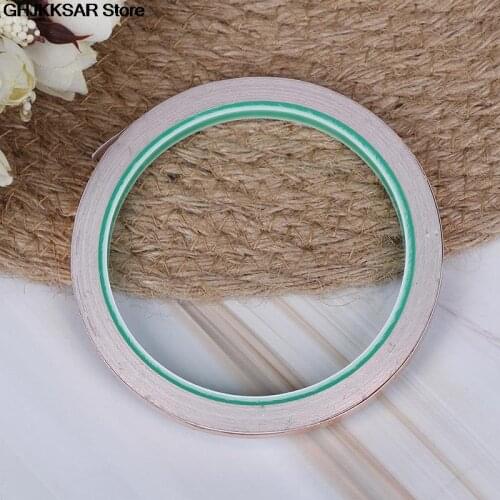 1x 10m Double Sided Conduct Copper Foil Shielding Tape Conductive Self Adhesive Heat Insulation 6mm width