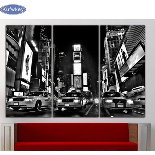 3pcs,5d diy Full square Diamond Painting Cross Stitch New York Taxi home decoration painting,Diamond Embroidery,Diamond mosaic