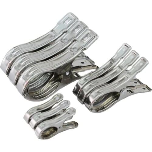 6pcs Stainless Steel Clothes Pins Bathroom Accessories Windproof Quilt Clothes Clip Bed Sheet Clips Clothes Pin Free Shipping