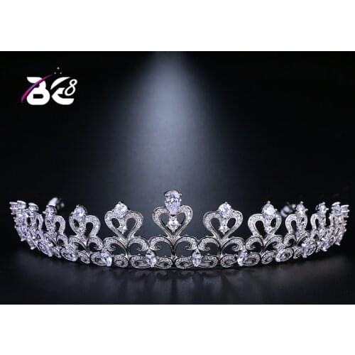 Be 8 High Quality Cubic Zirconia Headband Hair Accessories Women Wedding Crown Tiaras for Bride Gifts H049