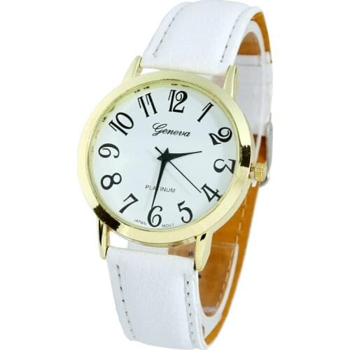 Gnova Platinum Women Watch Classic Rose Golden PU Leather Casual Ladies Wristwatch Girl Fashion quartz clock white dial B020