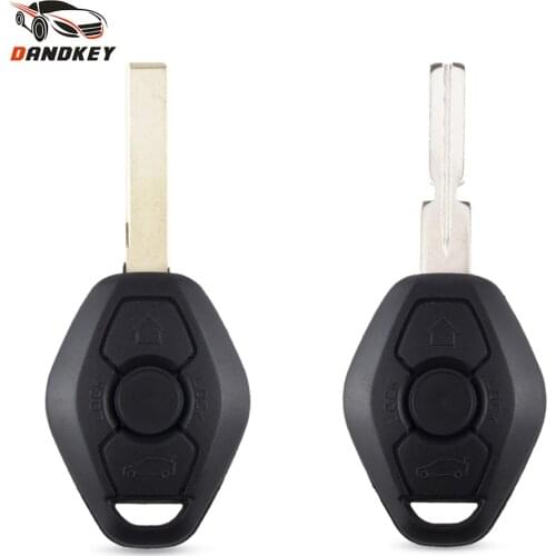 Dandkey 10pcs 3 Buttons Remote Key Shell Case For BMW E38 E39 E46 EWS System Fob No Chip HU92 Blade Excellent Quality