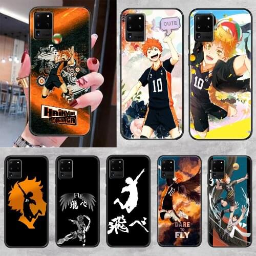 Haikyuu Hinata Shoyo Anime Phone case For Samsung Galaxy Note 4 8 9 10 20 S8 S9 S10 S10E S20 Plus UITRA Ultra black 3D