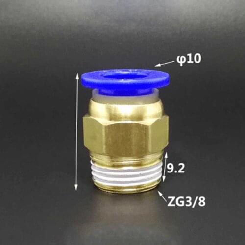 DN10 G 3/8" BSP Male x Fit Tube OD 10mm Brass Pneumatic Air Hose Quick Connector Push In Coupler Water Gas Oil