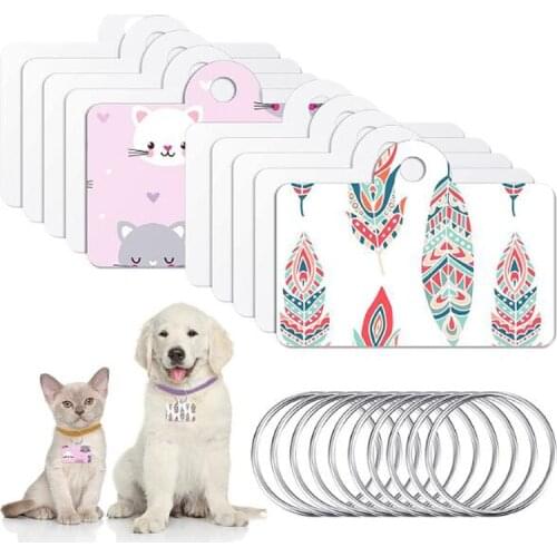 Pet Dog and Cat Personalized Supplies Sublimation Blank Aluminum Dog Tag Double Sided Sublimation Rectangle Blank Pet ID Tag