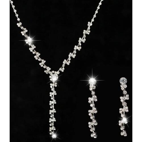 2016 Factory price Austria Crystal Earrings necklace jewelry sets Fashion women Jewelry Set for Wedding party holiday gift #N205