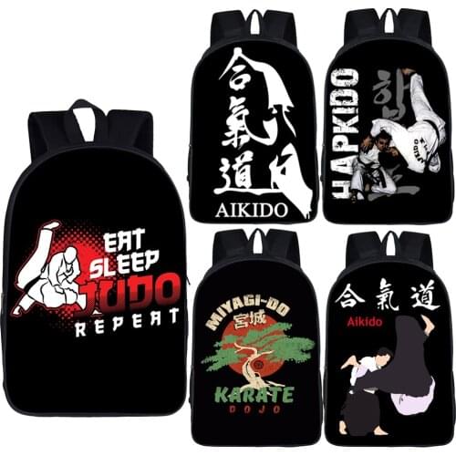 Handsome Martial Art Judo /Karate/ Aikido Backpack for Teenage Boys Children School Bags Backpack Kids high-capacity Bookbag