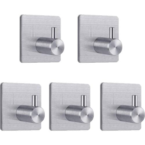 304 Stainless Steel Hook Self Adhesive Home Kitchen Wall Hook Coat Towel Hook for Bathroom Rustproof Hooks Hanger Rack Hanger