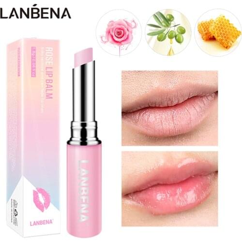 LANBENA Rose Beeswax Lip Balm Natural Extract Fade Long-lasting Nourishing Plumper Lipstick Relieve Dryness Lip Care for Winter