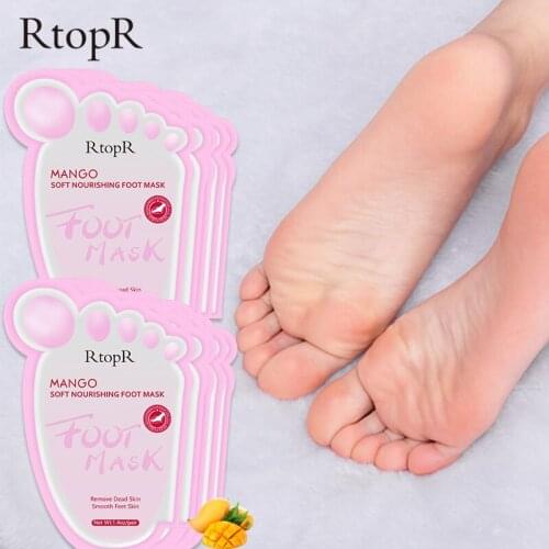 Mango Foot Mask Peel Dead Whitening Moisturizing Exfoliating Renewal Pedicure Remove Dead Skin Heel Socks Peeling Foot Care
