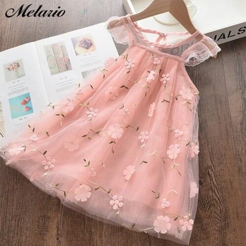 Melario Cute Girls Dress New Summer Girls Clothes Flower Princess Dress Children Summer Clothes Baby Girls Dress Casual Wear