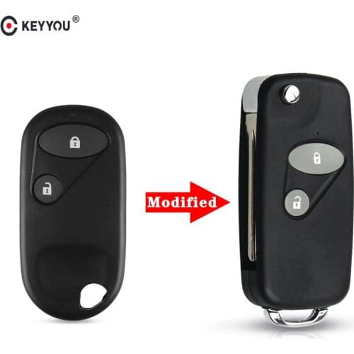 Dandkey Car Styling Modified Remote Key Fob Case Shell 2 Buttons For Honda Civic CRV Accord Jazz Replacement