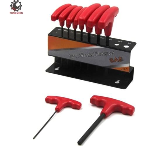10Pcs SAE T-Handle Hex Key Tool Set T-Handle Hex Key Allen Wrench Tool Set Allen Wrench Inch Hand Tool Allen Key T Type Wrench