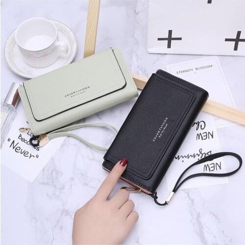 2021 New Simple Clutch Bag Fashion Ladies Zipper Wallet Card Bag Mobile Phone Bag Ladies Wrist Bag Wallets