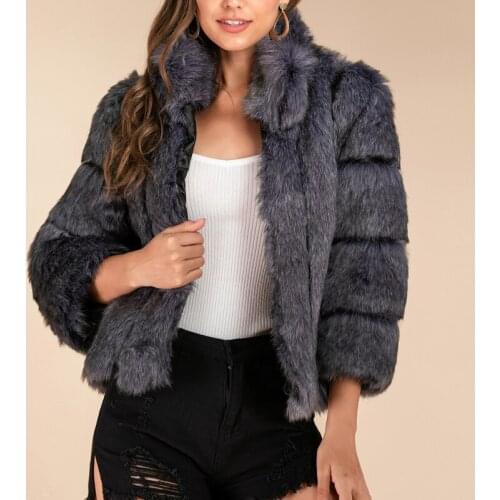 New Faux Fur Winter Coat Women Clothing Fluffy Artificial Fox Shaggy Fake Fur Jacket Overcoat Thicken Short Hairy Outwear