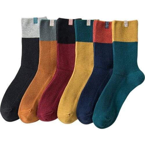 Autumn Winter New Style Middle Stockings Double Needle National Wind Retro Socks Packaging Label