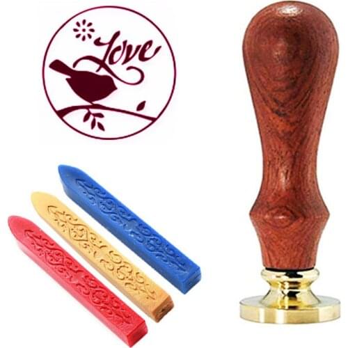 Bird Leaf Signature Design Wax Seal Stamp for Wedding, Perfect Decoration for Invitations, Envelopes, Snail Mails, Wine Packages