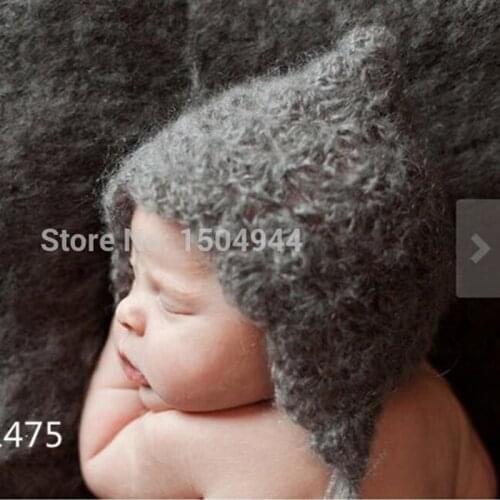 Manual baby hand woven mohair hat, flower shower cap, baby photography props