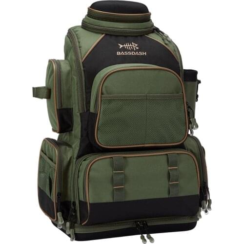 Bassdash Multifunctional Fishing Tackle Backpack Lightweight Tactical Soft Tackle Box with Protective Rain Cover