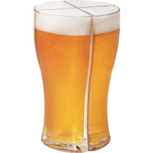 Super Schooner Beer Glasses Mug Cup Separable 4 part Fall Resistant Thick Beer Mug Glass Cup Transparent for Club Bar Party Home