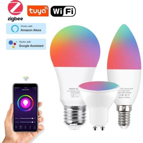 Tuya Wifi Smart Led Bulb E14 E27 Bluetooth Led Lamp 5W 12W 15W Smart Bulb Compatible With Alexa Google Assistant For Home Decor