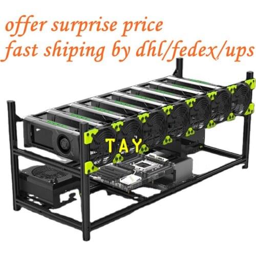 VEDDHA Aluminum Stackable Open Air V3C 8-BAY 8 GPU Crypto Miner Case ETH 8gpu Mining Rig Frame For Bitcoin Unassemble Ethereum