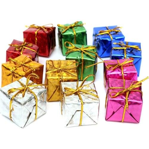 Mini 12pcs Christmas Tree Foam Gift Box Decorations Xmas Tree Hanging Party Nice Christmas Decoration Winter Home Decoration
