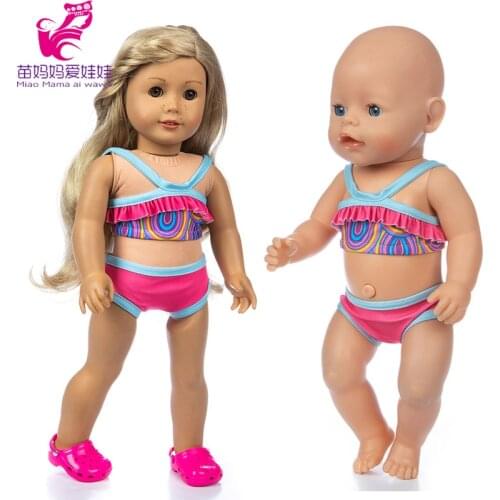 17 Inch Baby Doll Swimming Clothes Children Birthday Gift Toys Wears 18 Inch Girl Doll Bikini