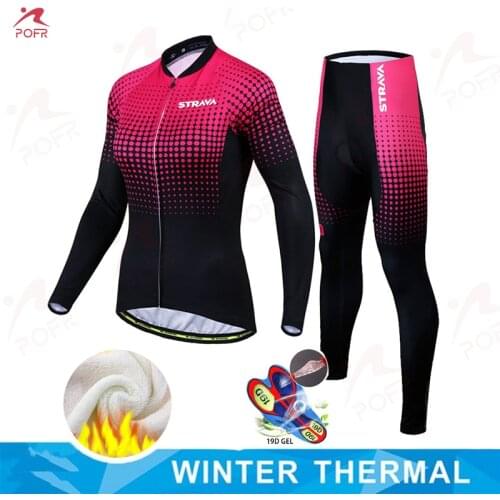 2021 strava warm womens tight bike set in winter suits maillot ciclismo hombre ciclismo roupa ciclismo feminina femenino