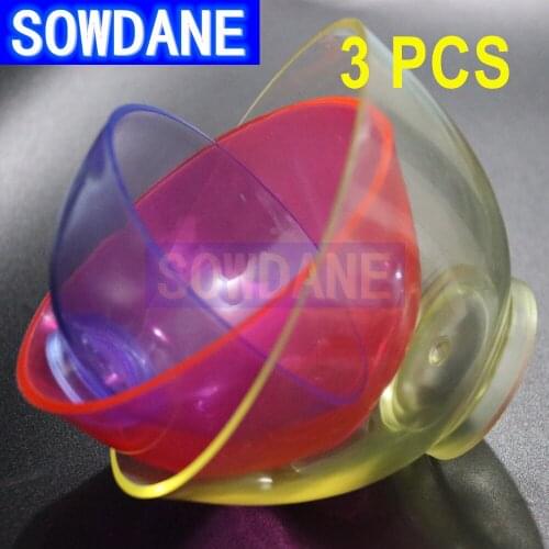 3 Pcs Dental Beauty Lab Silicone Flexible Soft Rubber Mixing Bowl (Random Color)