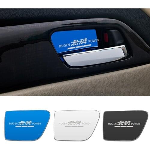 4pcs stainless steel car interior door handle ornament sticker for Honda Mugen Power Accessories Car Styling