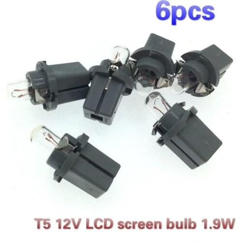 6pcs original for Audi Peugeot 206 207 308 clock instrument bulb T5 12V LCD screen bulb 1.9W cluster