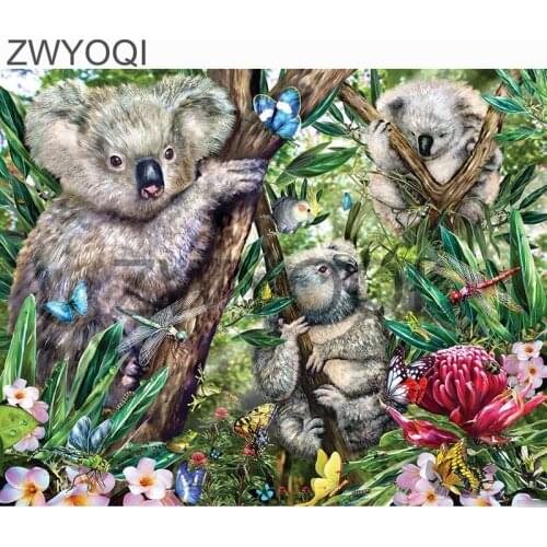 Full Round Diamond embroidery Cross stitch Koala flower DIYDiamond mosaic Koala flower Full Square Diamond painting Koala flower
