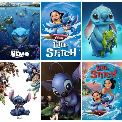 Diamond Painting Disney Cartoon Character 5D DIY"Stitch" Brand New Square/Round Cross Stitch Set Diamond Decoration Painting
