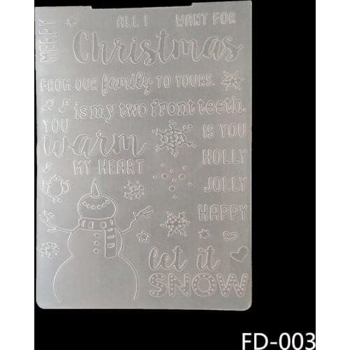 AZSG 2019 New Arrival Christmas Snowman Embossing folder plastic Plates ForScrapbooking /Paper Cutting Dies /Cutting Machine