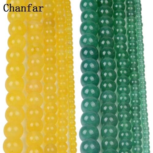 Yellow Green stone Women Jewelry Fashion Making Beads 4 6 8 10 12mm