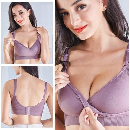 Lactation Bra Is Highly Elastic And Seamless With No Edges And Lace To Untie The Lactation Bra For Maternity Wear