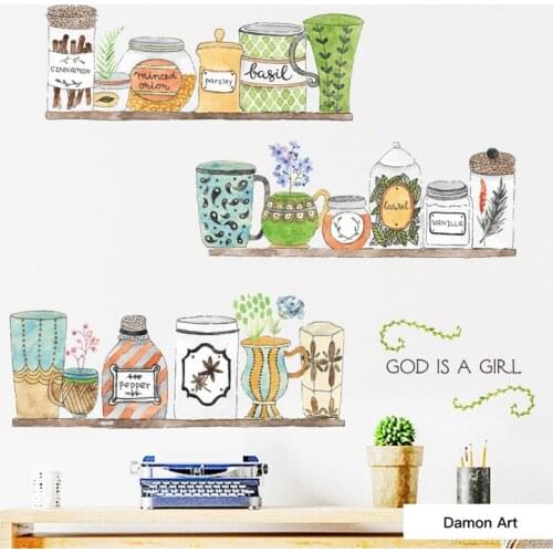 Cup Kitchen Flowers Wall Sticker Poster Nature Wall Pictures for Living Room Bedroom Decor Wallpaper Vintage House Decoration