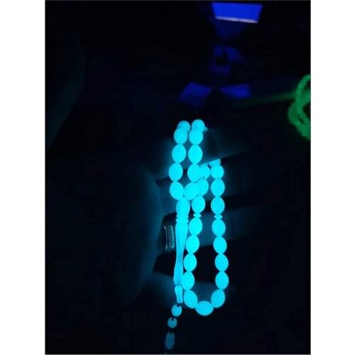 Hard Stone Rosary, 33, Phosphorous Blue