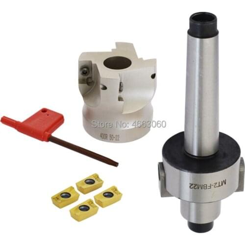 MT2 FMB22 MT3 FMB22 MT4 FMB22+BAP 400R 50 22 Face Milling CNC Cutter + 4pcs APMT1604 Inserts For Power Tool
