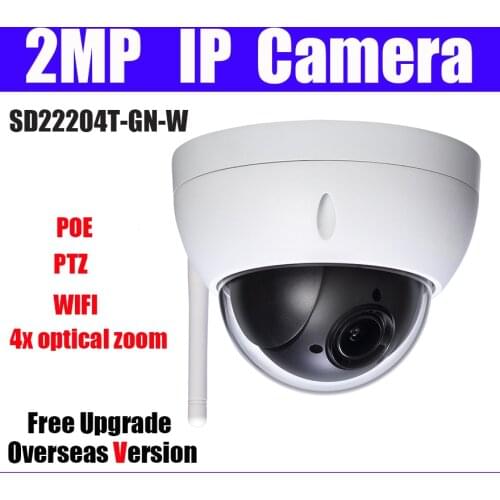 2MP WIFI IP camera SD22204T-GN-W 1080p Mini PTZ IP Camera Dome 4x optical zoom wireless network Camera DH-SD22204T-GN-W