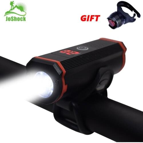 JOSHOCK NEW LED Bicycle Light Mountain Bike Usb Waterproof T6 Charging Headlights Night Riding Light with Rear View Light