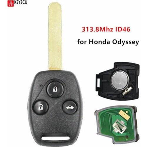 KEYECU New Keyless Entry Remote Car Key 3 button Fob 313.8Mhz ID46 for Honda Odyssey 2003-2007